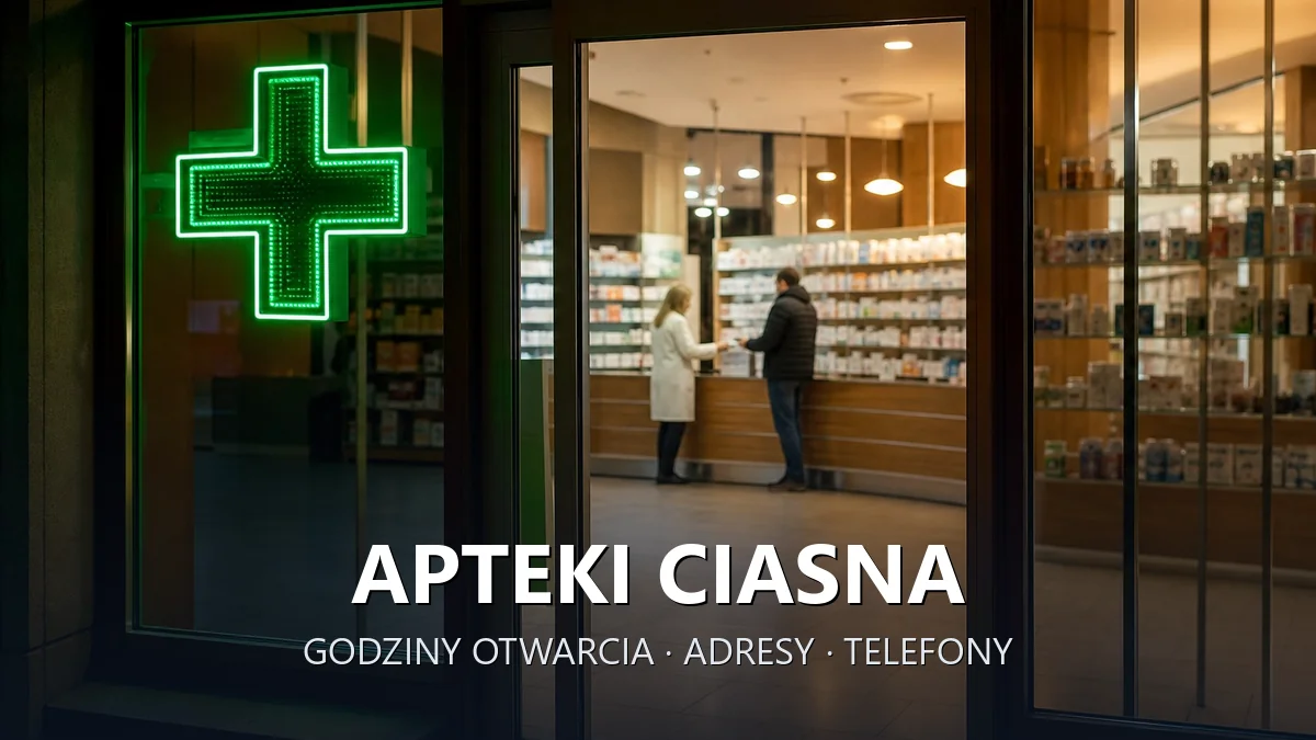 Apteki Ciasna, powiat lubliniecki - adresy, telefony, godziny otwarcia