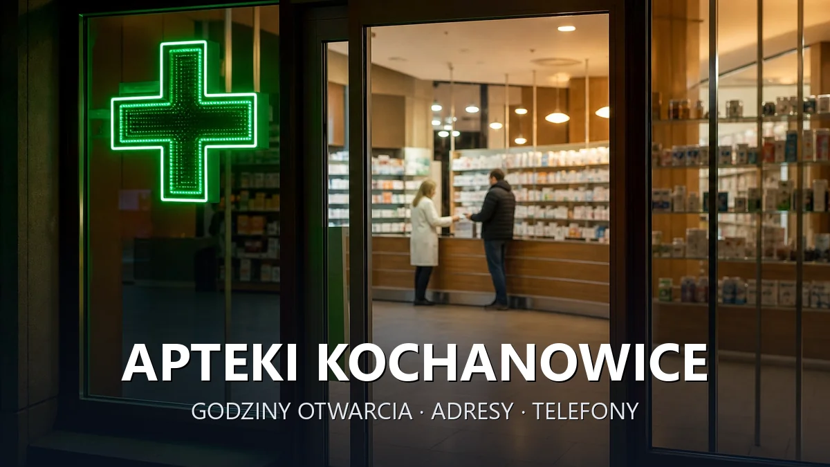Apteki Kochanowice, powiat lubliniecki - adresy, telefony, godziny otwarcia