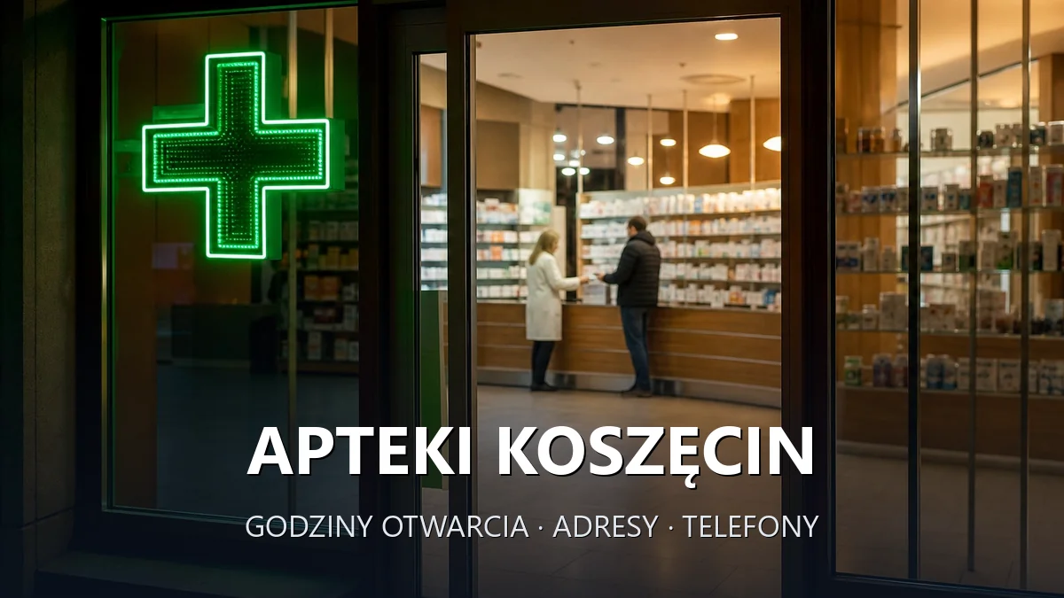 Apteki Koszęcin, powiat lubliniecki - adresy, telefony, godziny otwarcia