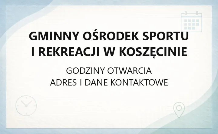 Gminny Ośrodek Sportu i Rekreacji w Koszęcinie - kontakt, basen, noclegi i rezerwacje