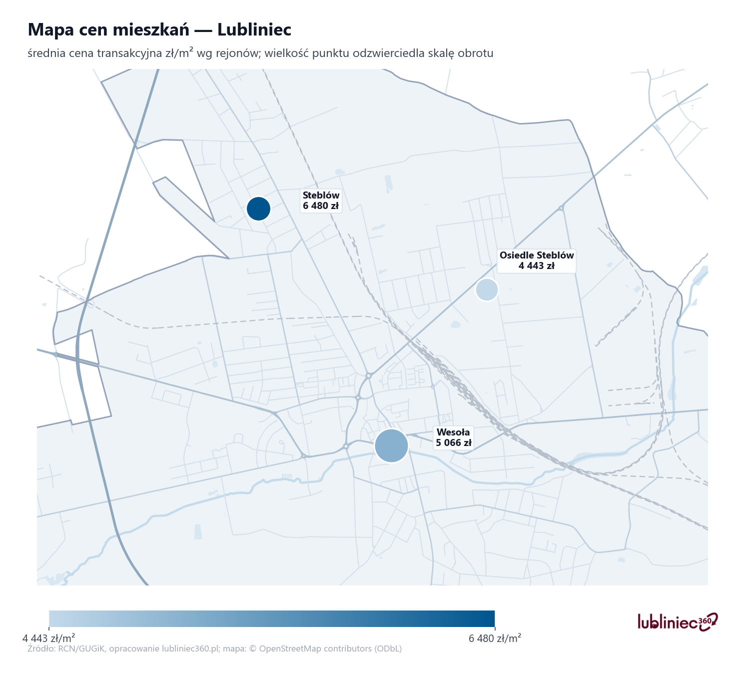 Mapa cen mieszkań - Lubliniec