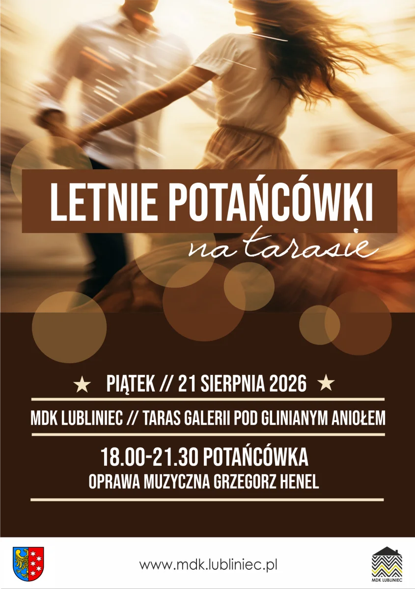 Grafika promocyjna wydarzenia Letnia Potańcówka na tarasie