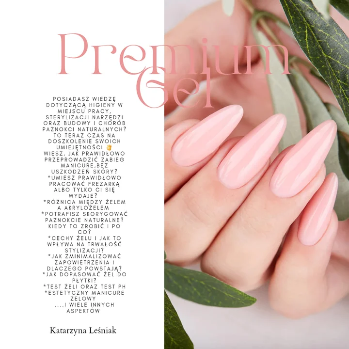 Grafika promocyjna wydarzenia Szkolenie Premium Gel (Indigo Lubliniec) — technika, korekta i estetyczny manicure