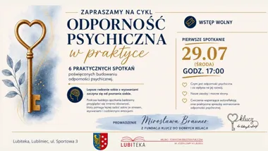 Grafika promocyjna wydarzenia Odporność psychiczna w praktyce – bezpłatne warsztaty