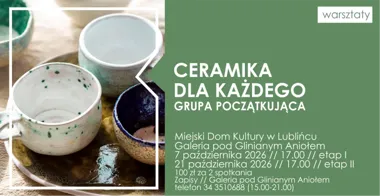 Grafika promocyjna wydarzenia Ceramika dla każdego – grupa początkująca