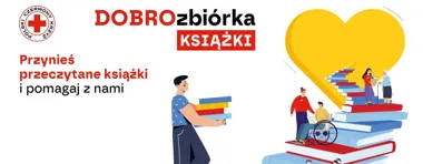 Grafika promocyjna wydarzenia DOBROzbiórka książek – podziel się książką i pomóż innym
