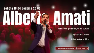 Grafika promocyjna wydarzenia Koncert Alberto Amati w LuBistro — włoski wieczór na żywo w Lublińcu
