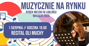 Grafika promocyjna wydarzenia Letni recital Aleksandry Muchy na Rynku Miejskim
