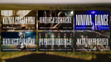 Grafika promocyjna wydarzenia Wakacje w NINIWIE 2025: rekolekcje, sport i letnie spotkania w Kokotku