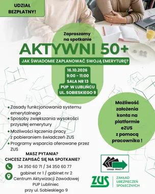 Grafika promocyjna wydarzenia Zaproś ZUS do siebie – jak świadomie zaplanować emeryturę?