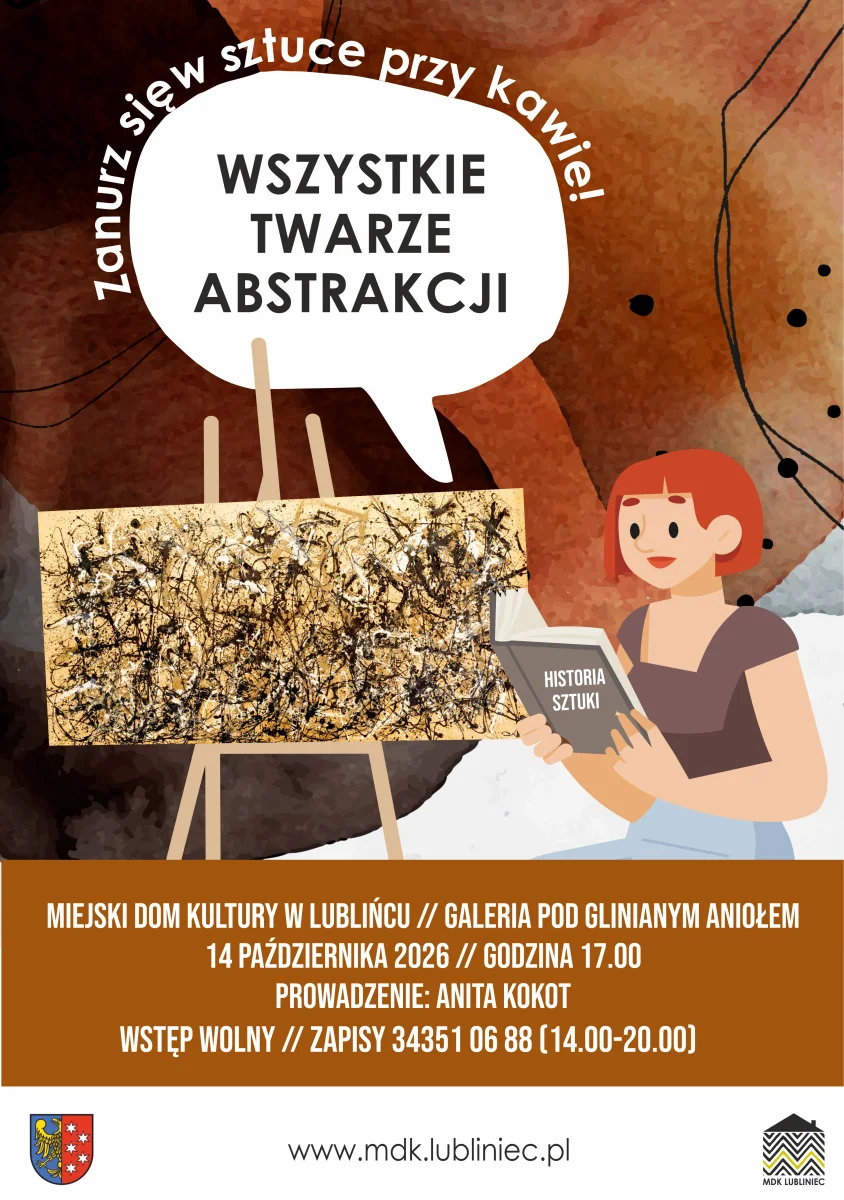 Grafika promocyjna wydarzenia Wszystkie twarze abstrakcji – Zanurz się w sztuce przy kawie