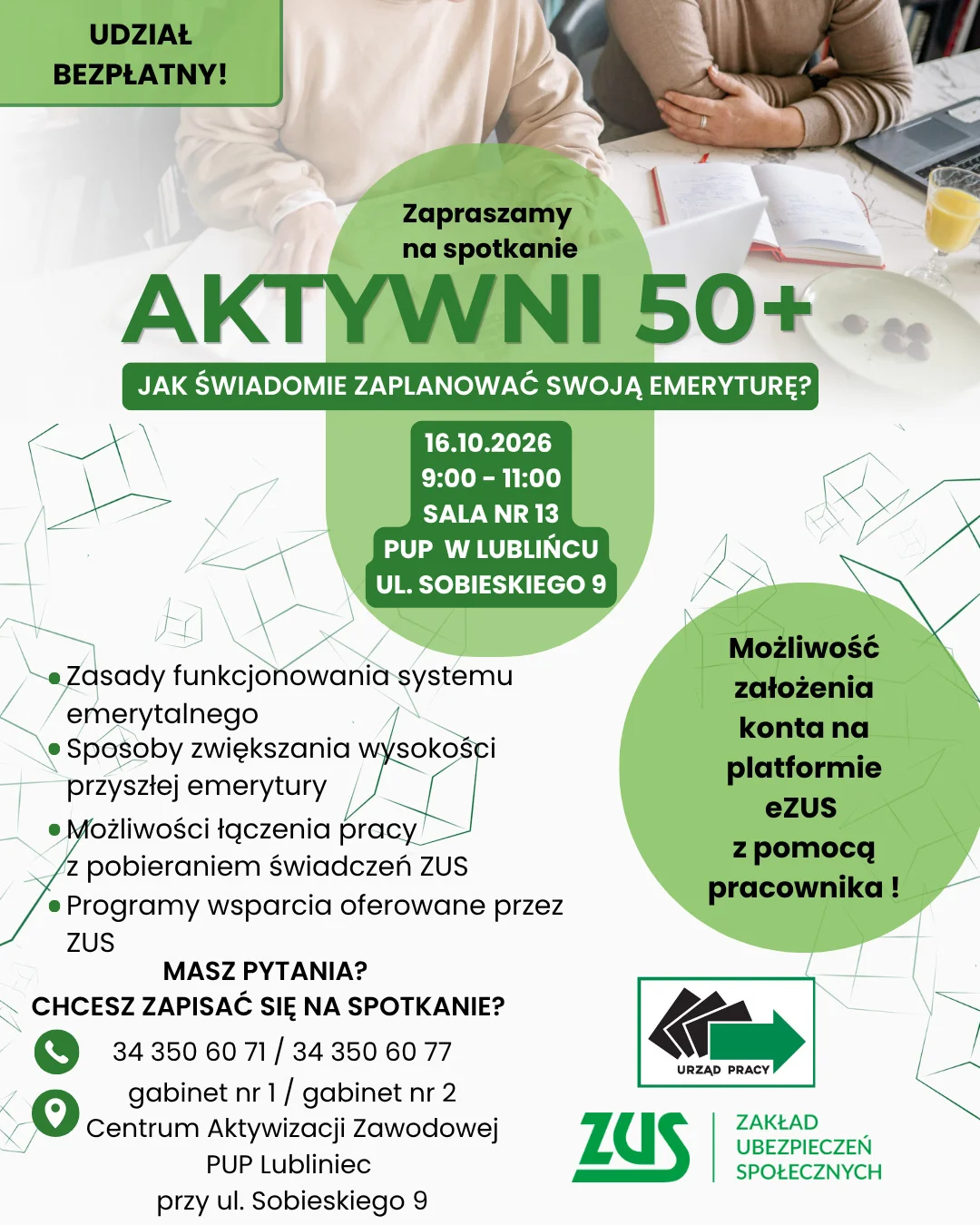Grafika promocyjna wydarzenia Zaproś ZUS do siebie – jak świadomie zaplanować emeryturę?