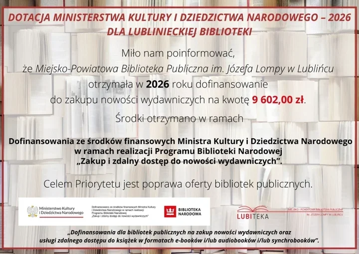 Lubiteka z nowym zastrzykiem pieniędzy na książki i audiobooki