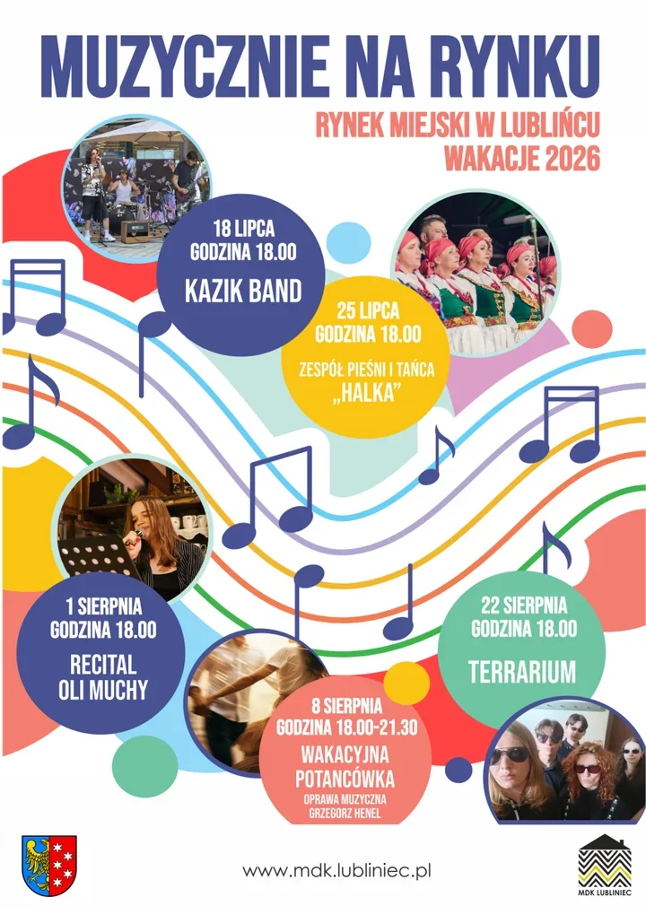 Muzyczne wieczory wracają na rynek w Lublińcu - z darmowym repertuarem pod chmurką