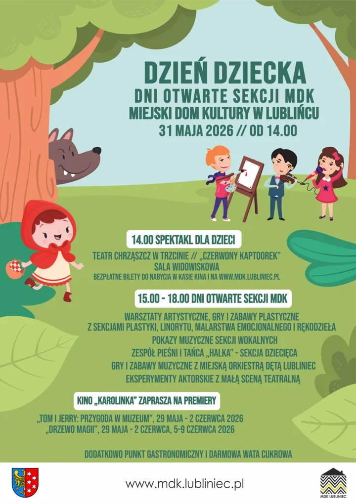MDK w Lublińcu szykuje rodzinne popołudnie z teatrem, sekcjami i kinem