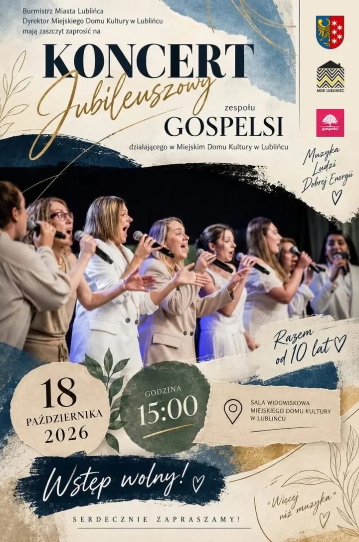 Gospelsi świętują dekadę na scenie MDK w Lublińcu. Wstęp wolny