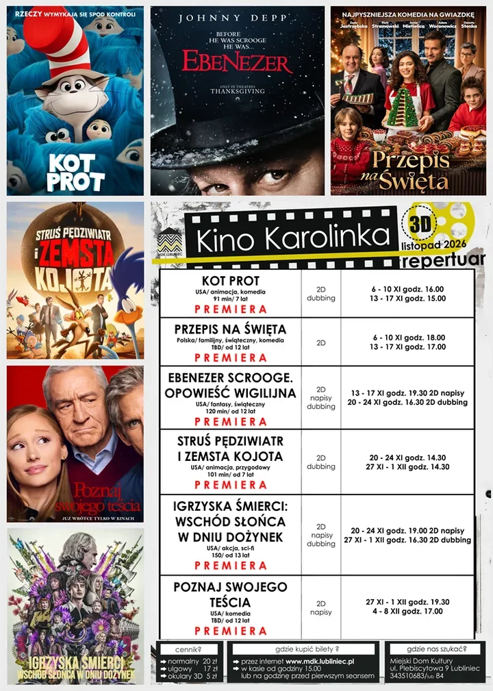 Listopad w Kinie Karolinka przynosi sześć głośnych premier