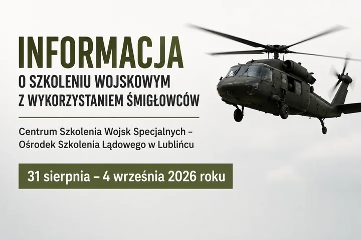 Śmigłowce nad Lublińcem. Wojsko zapowiada szkolenie także w nocy