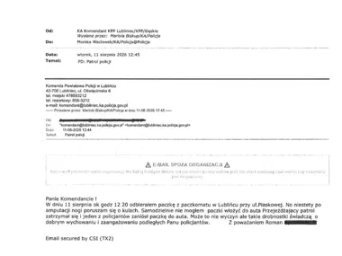 Policjant z Lublińca pomógł rannemu przy paczkomacie. Wystarczył krótki gest