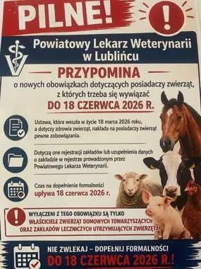 Krótki termin dla hodowców zwierząt - rejestr trzeba uzupełnić do 18 czerwca