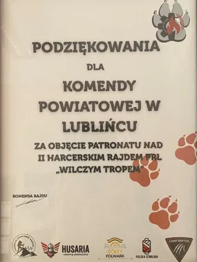 Harcerski rajd zakończył się podziękowaniami dla lublinieckich policjantów