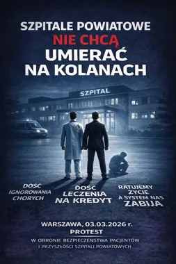 Powiatowe szpitale wyjdą na ulicę – protest w Warszawie o przyszłość ochrony zdrowia
