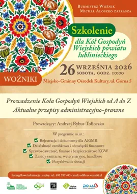 Pięć godzin wiedzy dla KGW. Bezpłatne szkolenie w Woźnikach